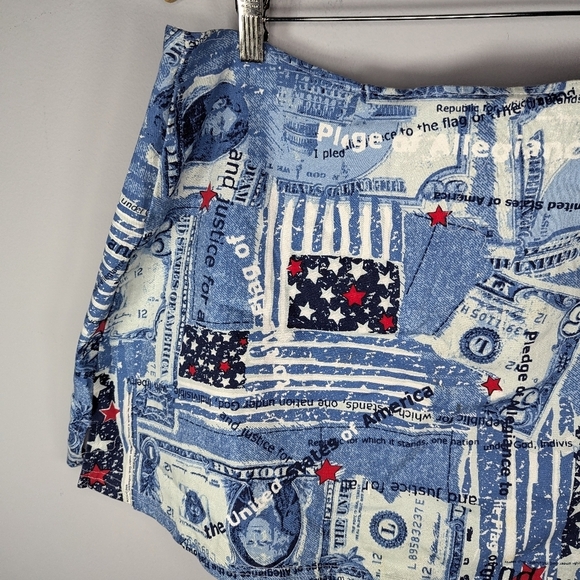 Vintage Rag cotton united states currency dollar bill patriot skirt woman's 24 - Picture 2 of 7